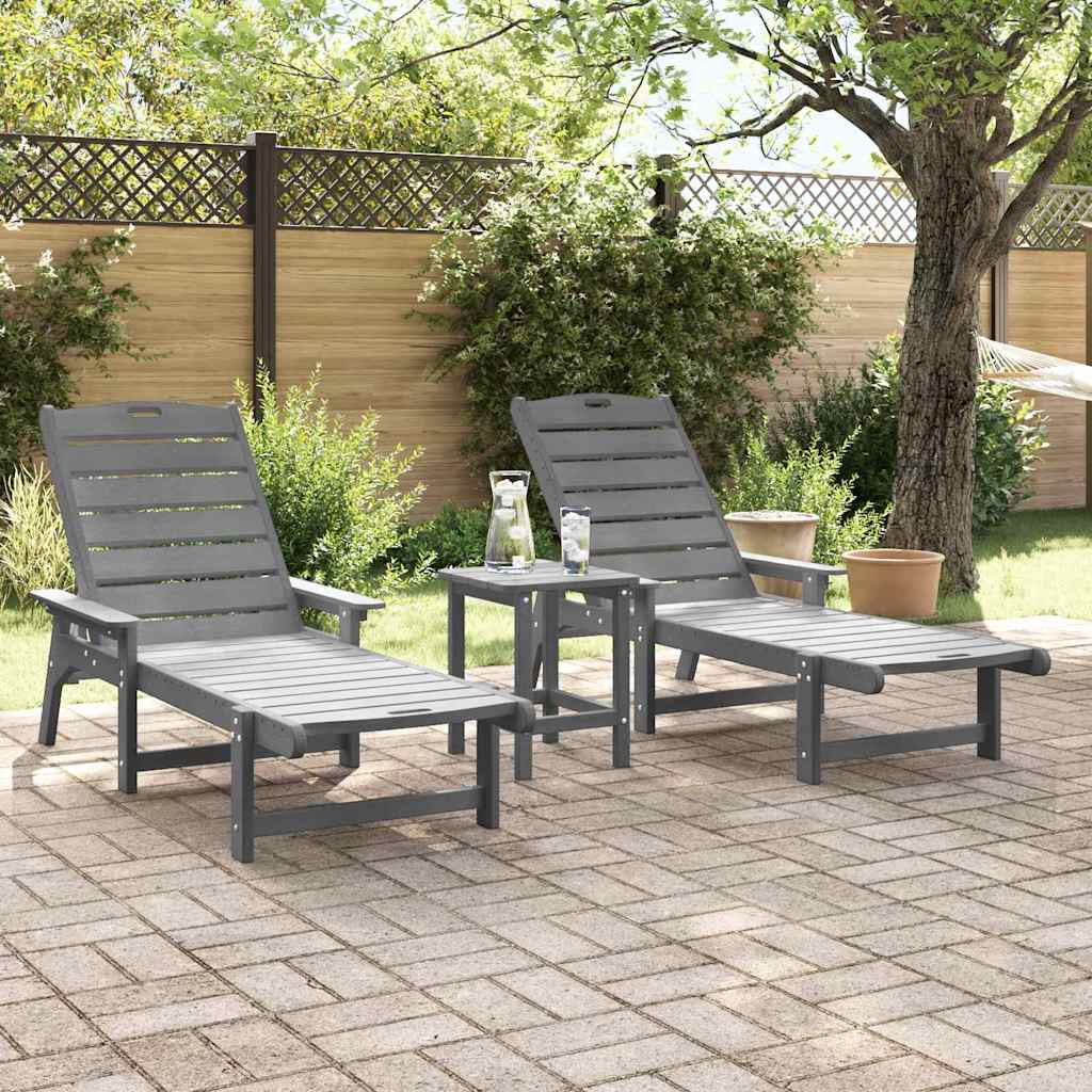Garden Lounge Furniture 2 pcs Light Grey 53 x 195.5 x 30cm