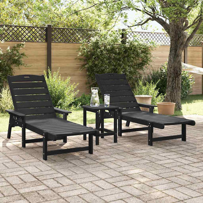 Garden Lounge Furniture 3 pcs Black 38 x 38 x 46cm Polyethylene