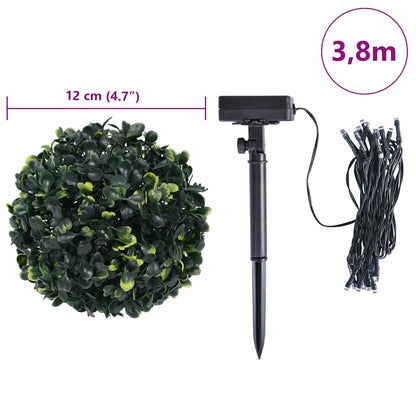 Artificial Boxwood Balls with LED Lights 4 pcs Green 12 cm