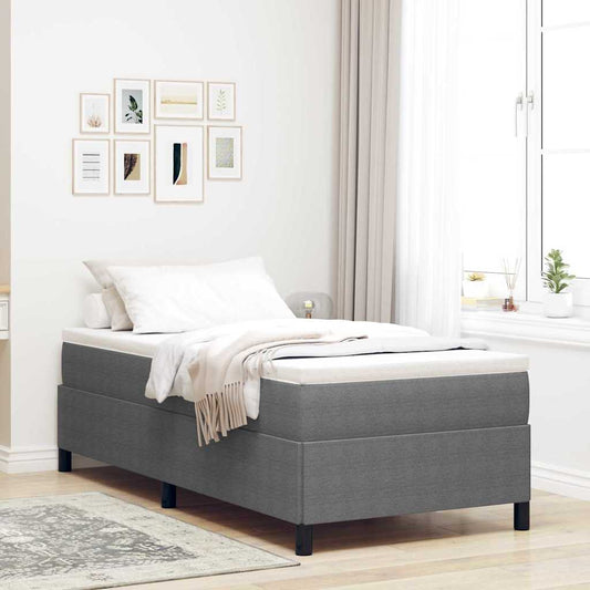 Bed Frame Light grey 90 x 190 cm Corduroy fabric