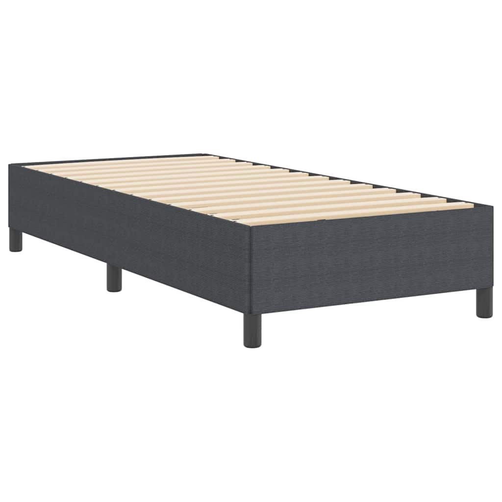 Bed Frame Dark grey 100 x 200 cm Corduroy fabric