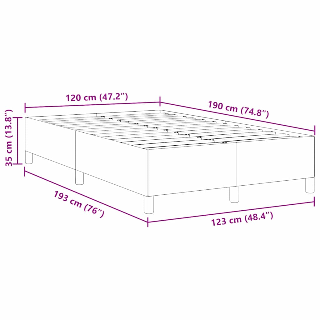 Bed Frame Dark grey 120 x 190 cm Corduroy fabric