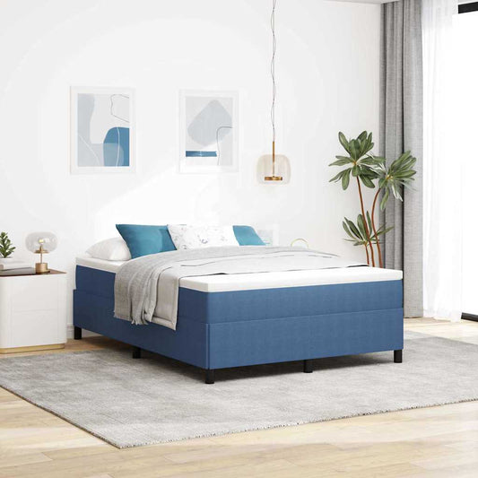 Bed Frame Blue 140 x 190 cm Corduroy fabric