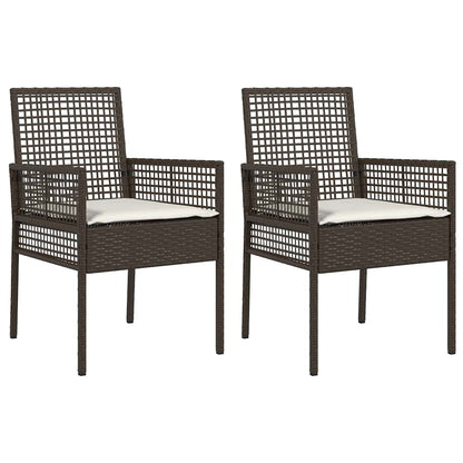 Garden Chair 2 pcs Brown 53 x 60 x 85cm Poly Rattan