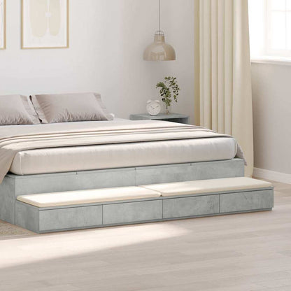 Bed Drawers Concrete grey 200 x 36.5 x 16.5 cm Engineered wood
