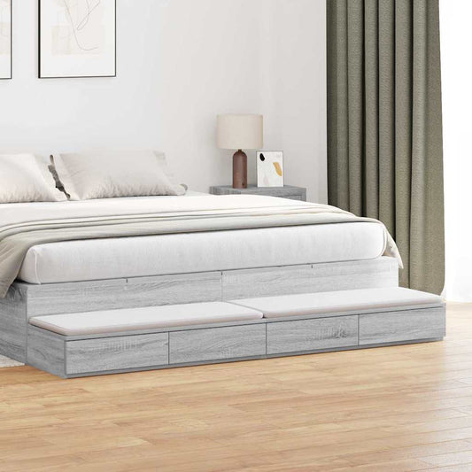 Bed Drawers Grey sonoma 200 x 36.5 x 16.5 cm Engineered wood