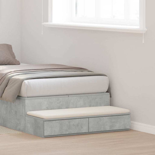 Bed Drawers Concrete grey 80 x 36.5 x 16.5 cm Engineered wood