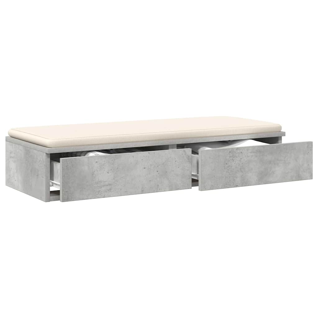 Bed Drawers Concrete grey 90 x 36.5 x 16.5 cm Engineered wood