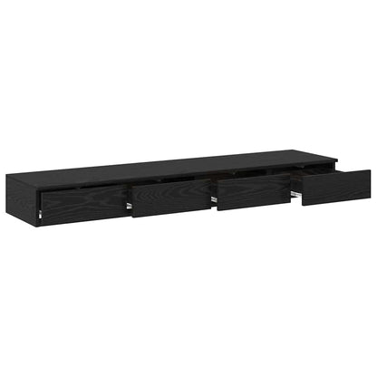 Bed Drawers Black oak 140 x 36.5 x 16.5 cm Engineered wood