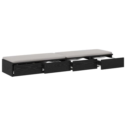 Bed Drawers Black oak 140 x 36.5 x 16.5 cm Engineered wood