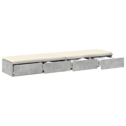 Bed Drawers Concrete grey 140 x 36.5 x 16.5 cm Engineered wood