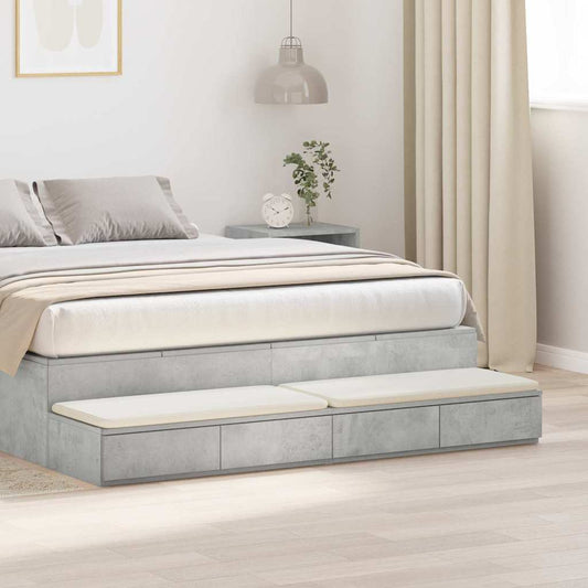 Bed Drawers Concrete grey 160 x 36.5 x 16.5 cm Engineered wood