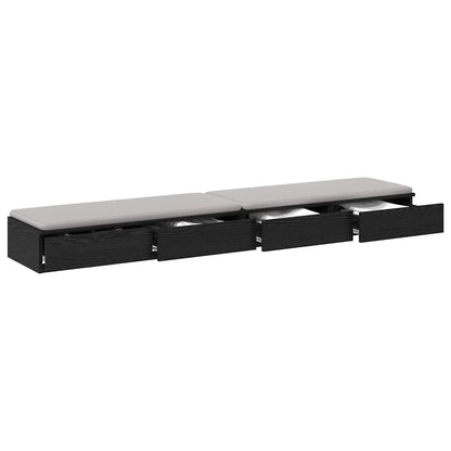 Bed Drawers Black oak 180 x 36.5 x 16.5 cm Engineered wood