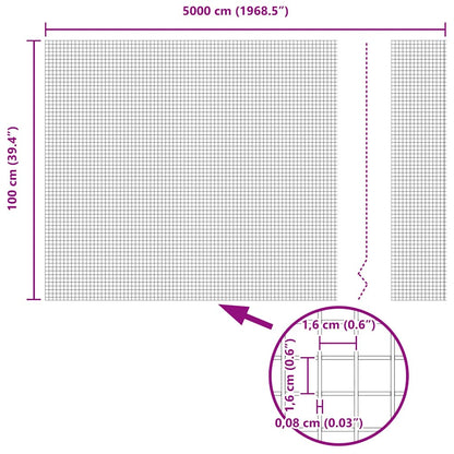 Welded Wire Fence Grey 1 x 50 m Steel