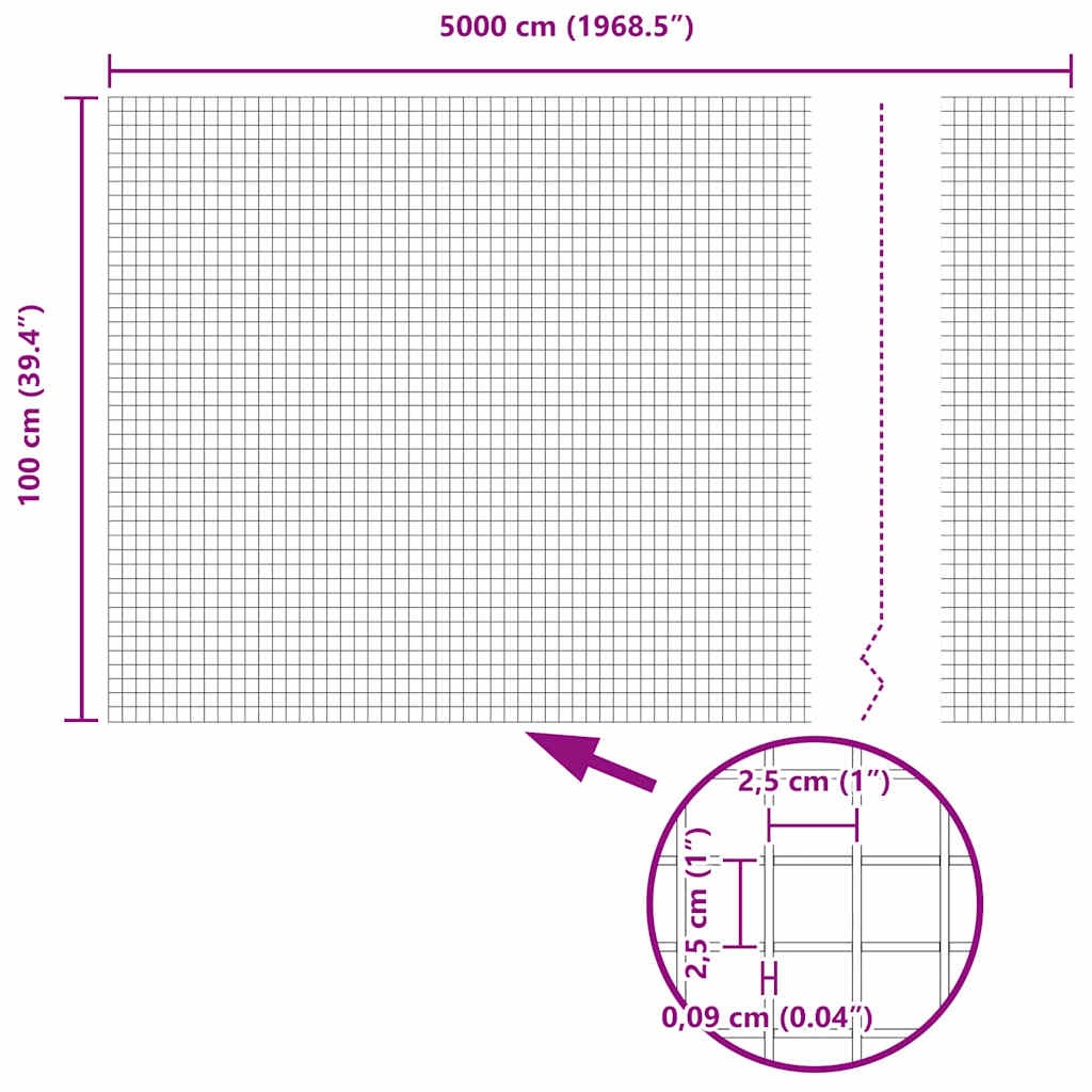 Welded Wire Fence Grey 1 x 50 m Steel