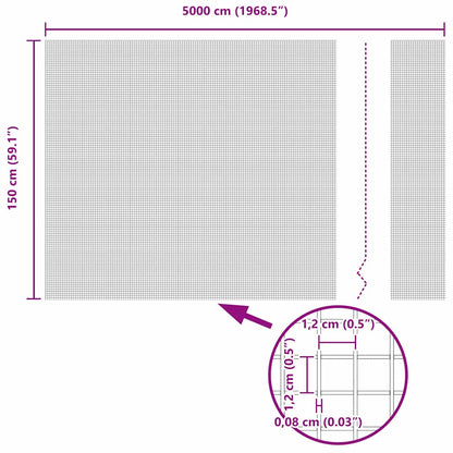 Welded Wire Fence Grey 1.5 x 50 m Steel