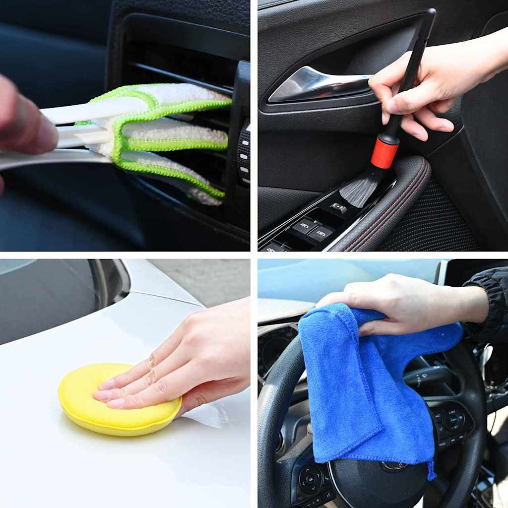 Car Cleaning Brush Set 14 pcs Multi Color
