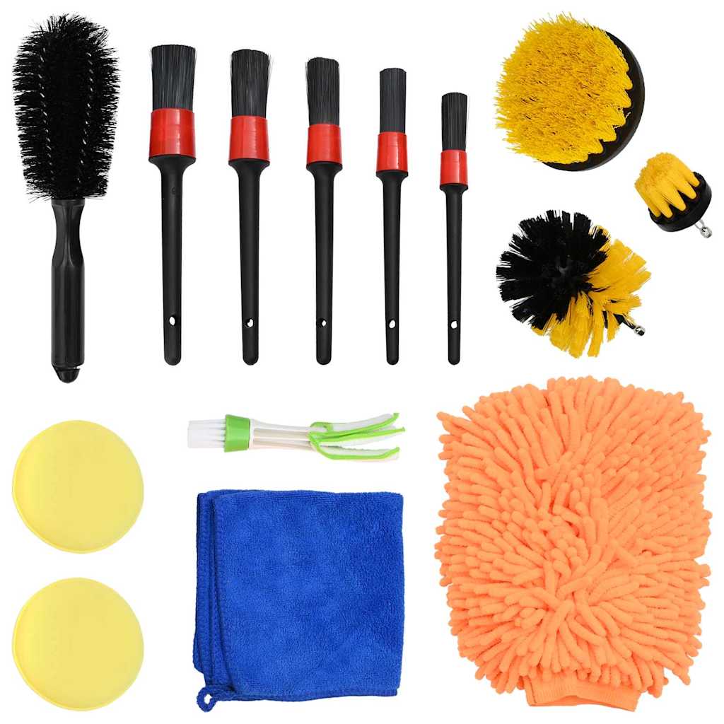 Car Cleaning Brush Set 14 pcs Multi Color