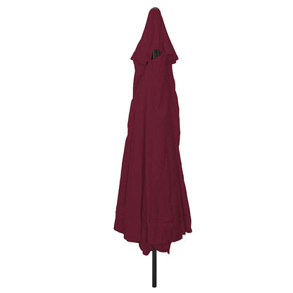 Garden Parasol Red and Black 395 x 395 x 245 cm