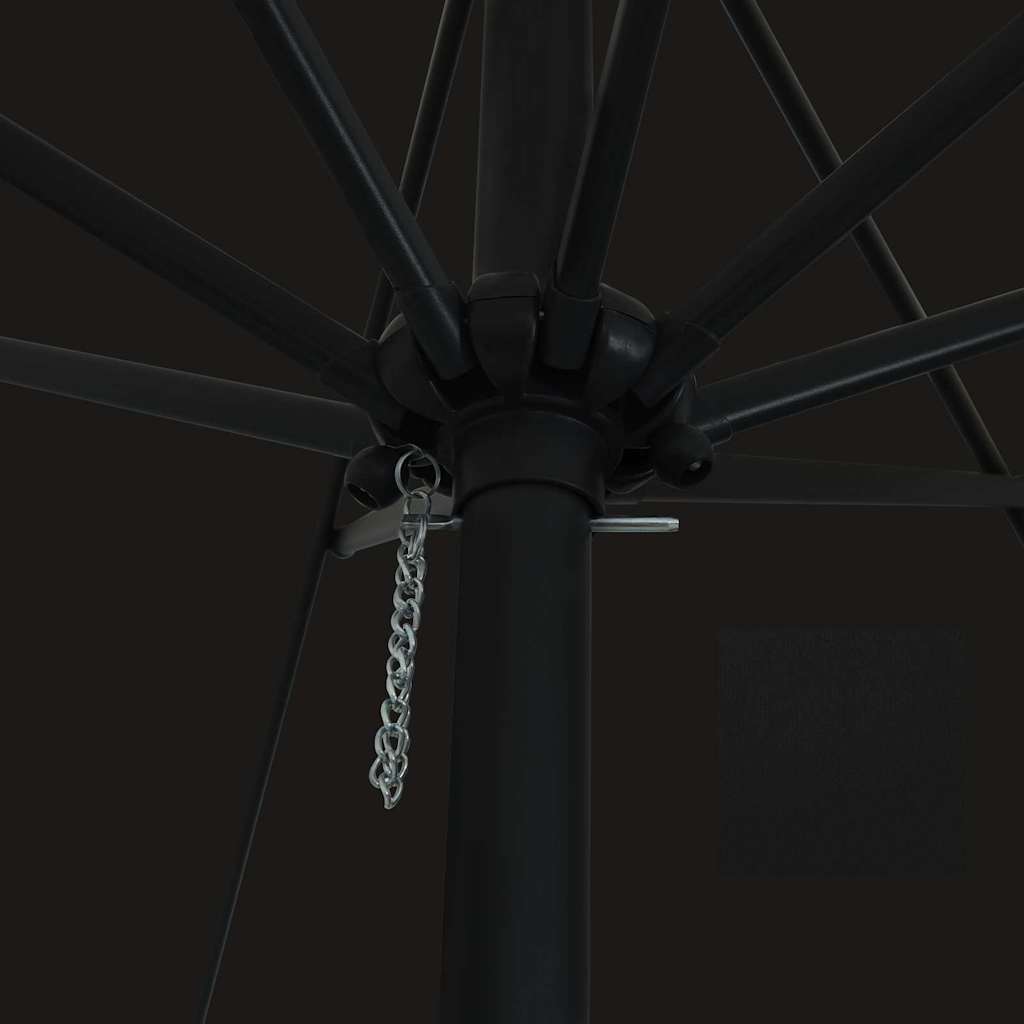 Garden Parasol Black 395 x 395 x 245 cm Polyester and Steel