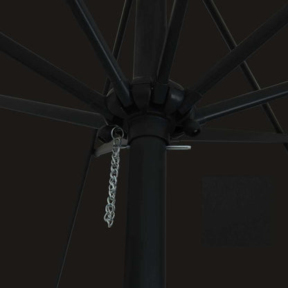 Garden Parasol Black 395 x 395 x 245 cm Polyester and Steel