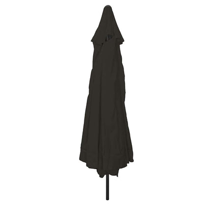 Garden Parasol Black 395 x 395 x 245 cm Polyester and Steel