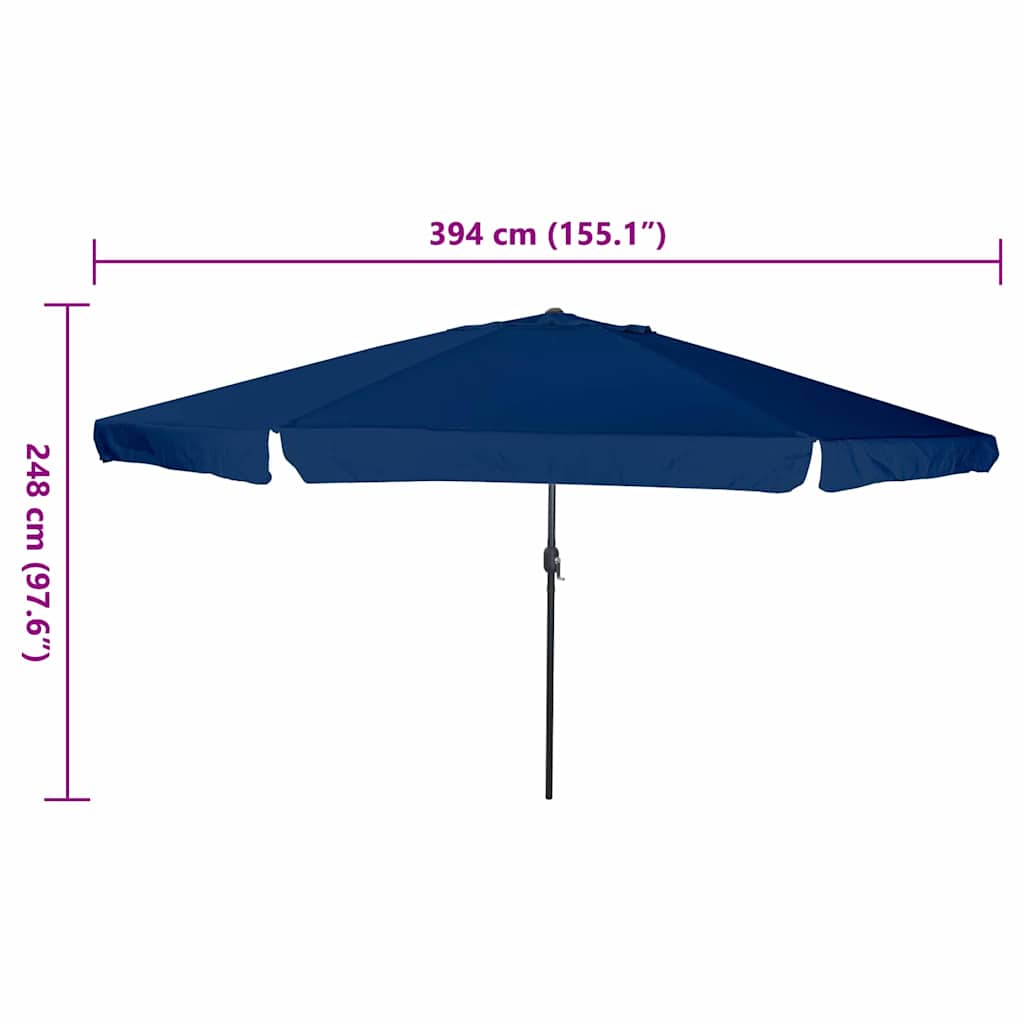 Garden Parasol Blue and Black 395 x 395 x 245 cm