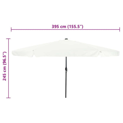 Garden Parasol White and Black 395 x 395 x 245 cm