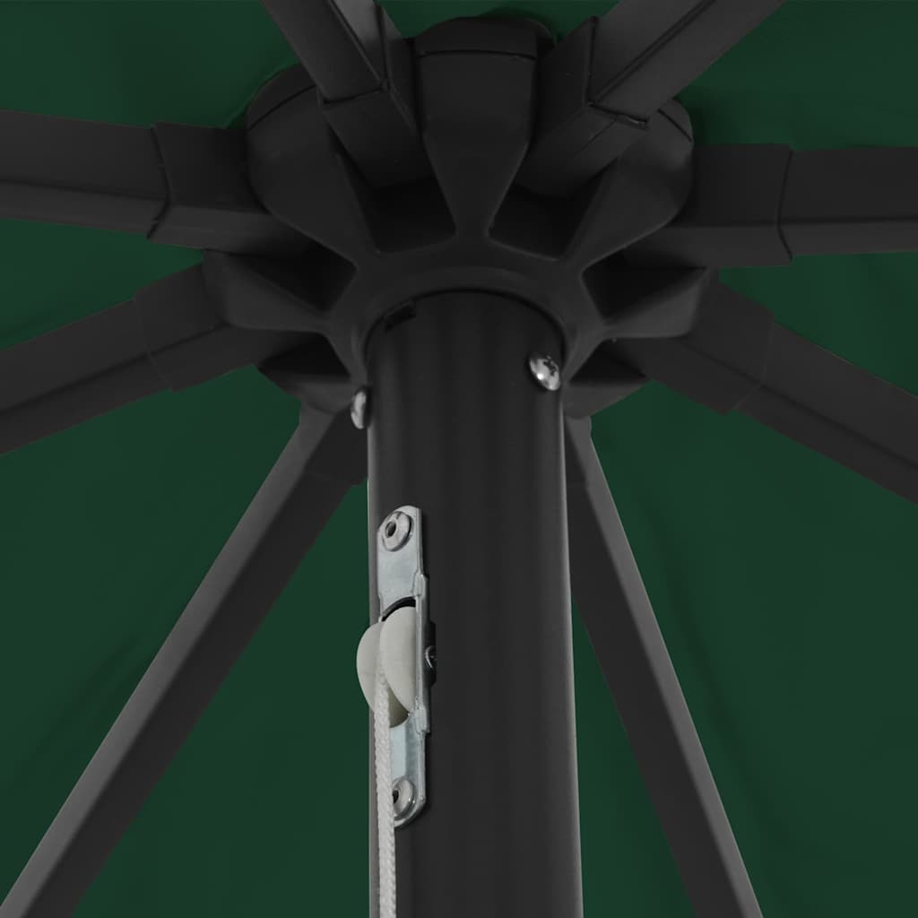 Garden Parasol Green and Black 395 x 395 x 245 cm