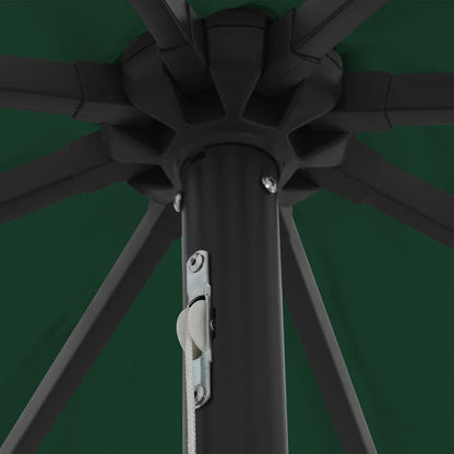 Garden Parasol Green and Black 395 x 395 x 245 cm