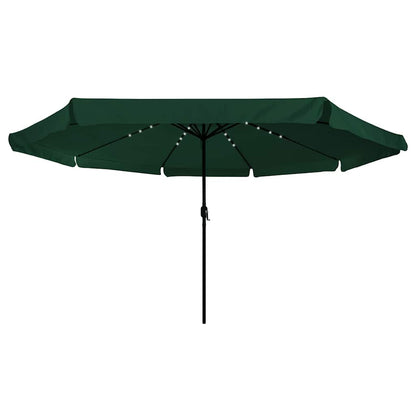 Garden Parasol Green and Black 395 x 395 x 245 cm