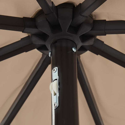 Garden Parasol Taupe and Black 395 x 395 x 245 cm