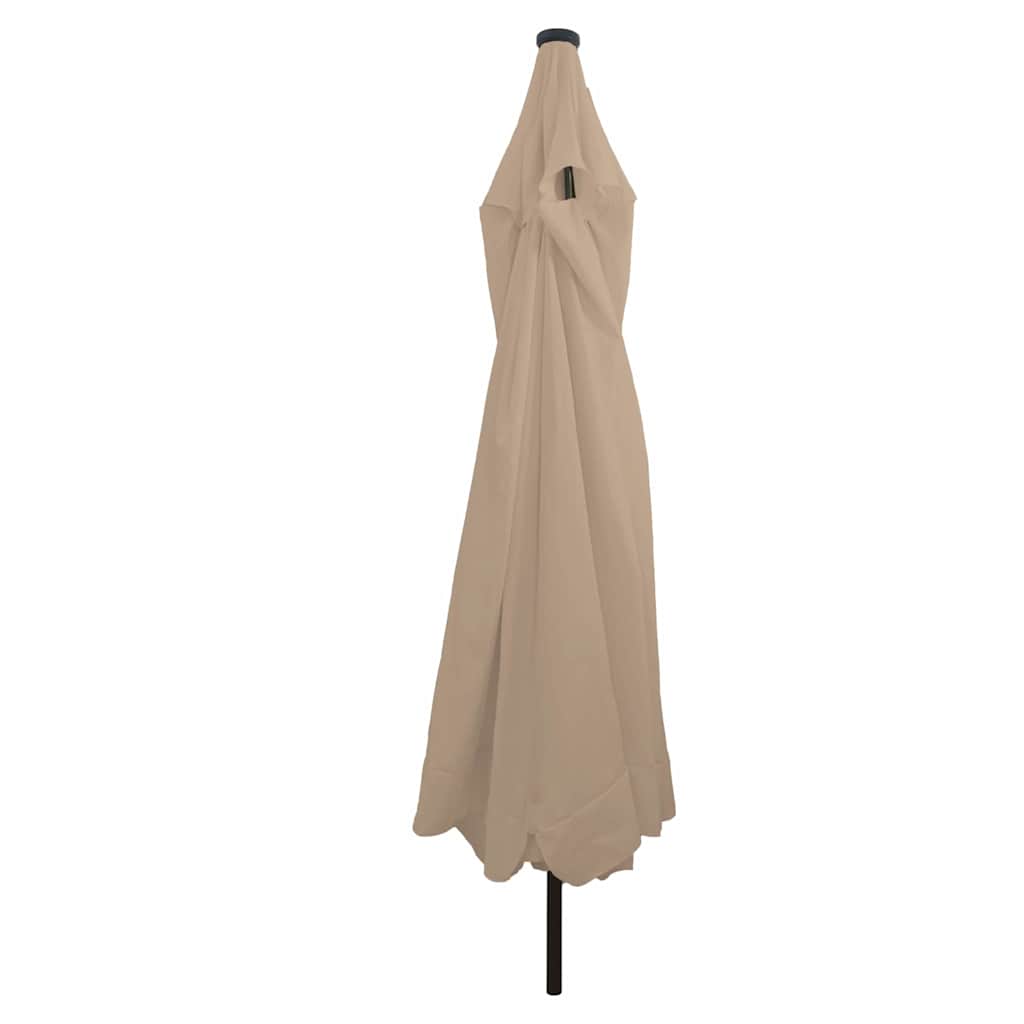 Garden Parasol Taupe and Black 395 x 395 x 245 cm