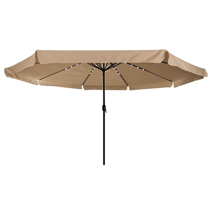 Garden Parasol Taupe and Black 395 x 395 x 245 cm