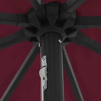 Garden Parasol Red and Black 395 x 395 x 245 cm