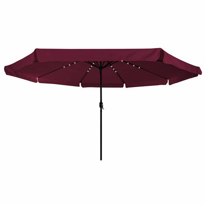 Garden Parasol Red and Black 395 x 395 x 245 cm