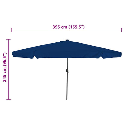 Garden Parasol Blue and Black 395 x 395 x 245 cm