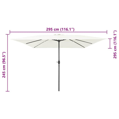 Garden Parasol White and Black 295 x 295 x 245 cm