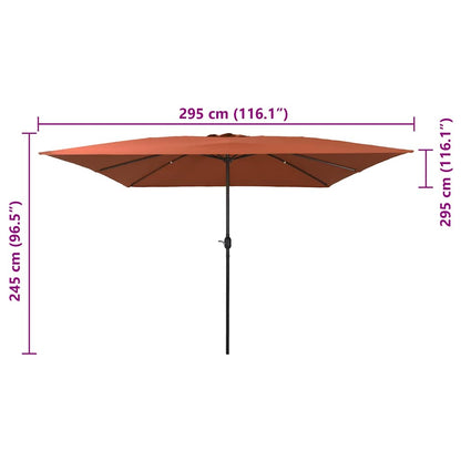 Garden Parasol Red and Black 295 x 295 x 245 cm