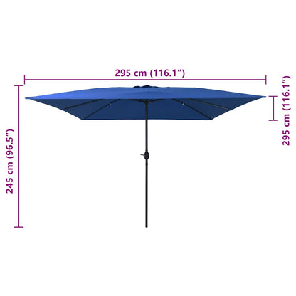 Garden Parasol Blue and Black 295 x 295 x 245 cm
