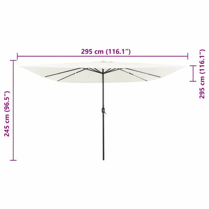 Garden Parasol White and Black 295 x 295 x 245 cm