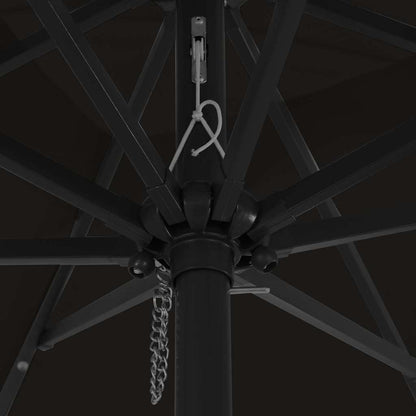 Garden Parasol Black 295 x 295 x 245 cm Polyester and Steel