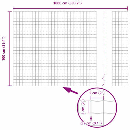 Euro Fence Grey 1 x 10 m PVC-coated iron