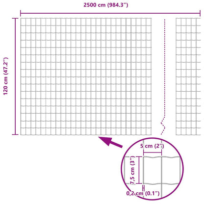 Euro Fence Grey 1.2 x 25 m PVC-coated iron