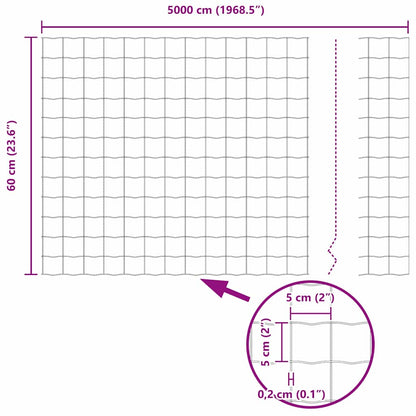 Euro Fence Grey 0.6 x 50 m PVC-coated iron