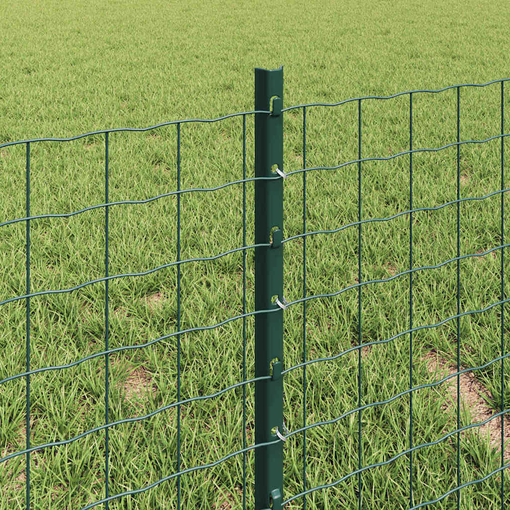 Fence Posts Height Adjustable Manual 44 pcs Green 80 cm Steel