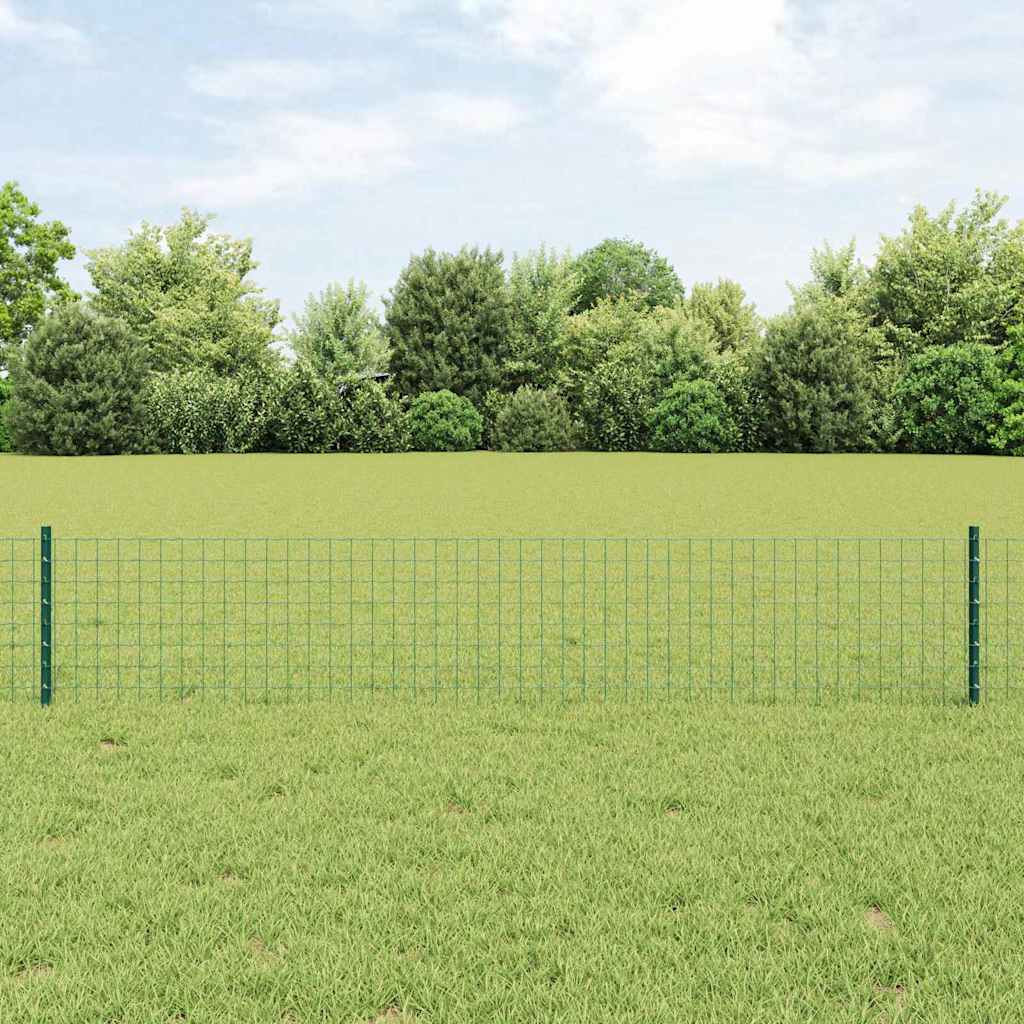 Fence Posts Height Adjustable Manual 44 pcs Green 80 cm Steel