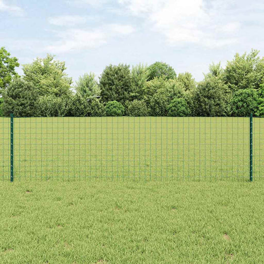 Fence Posts Height Adjustable Manual 22 pcs Green 100 cm Steel
