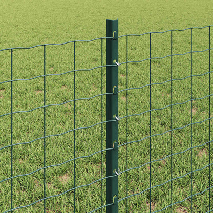Fence Posts Height Adjustable Manual 44 pcs Green 100 cm Steel