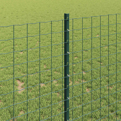 Fence Posts Height Adjustable Manual 22 pcs Green 140 cm Steel